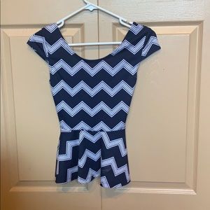 Small blue peplum with open back